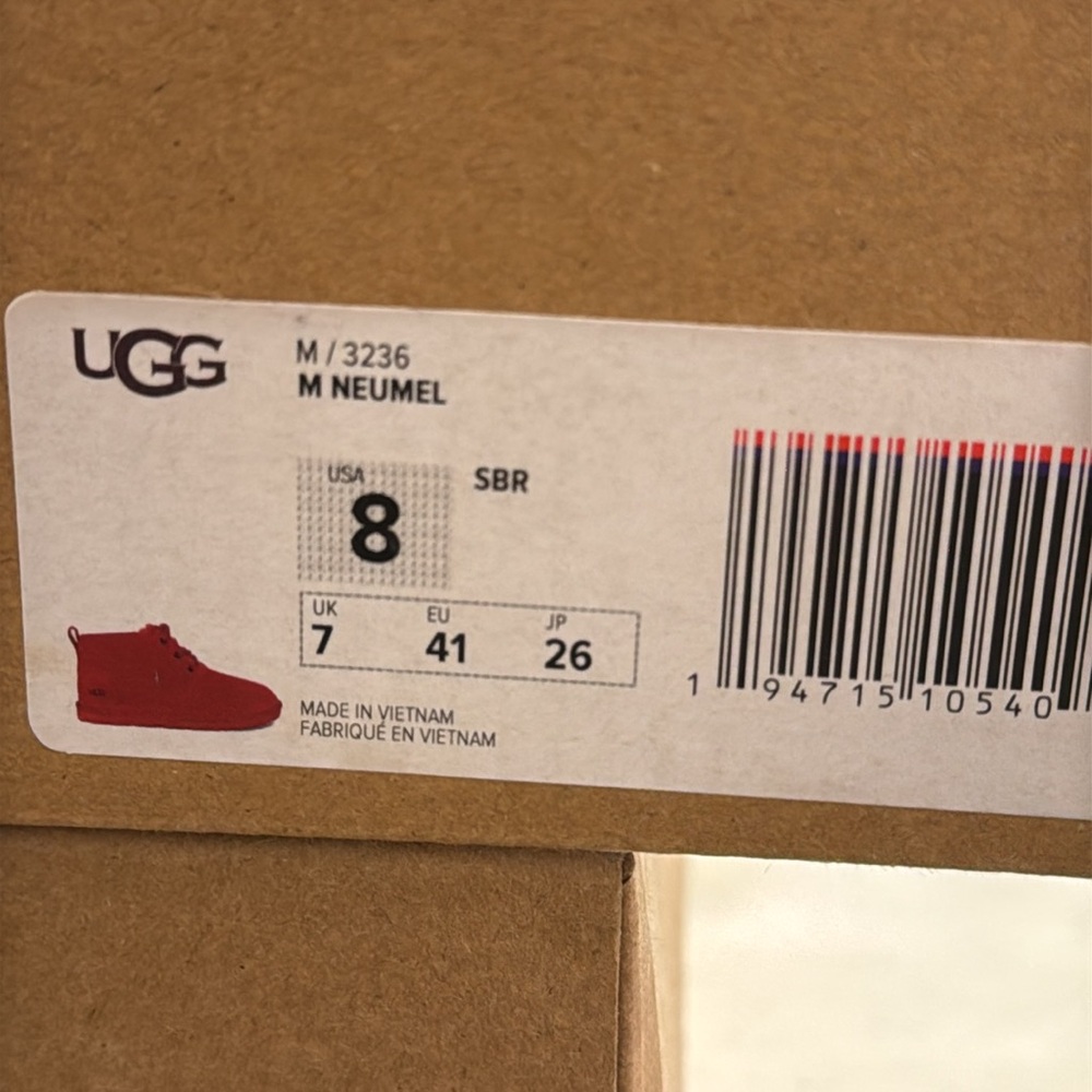 Ugg Neumel Boot Samba Red Size 8 - image 4
